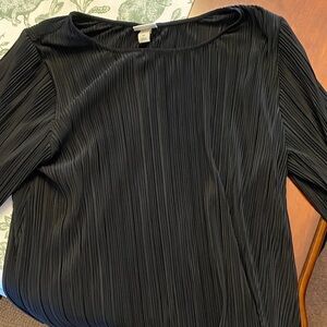 Ava & Viv Elegant Black Pleated Women's Top